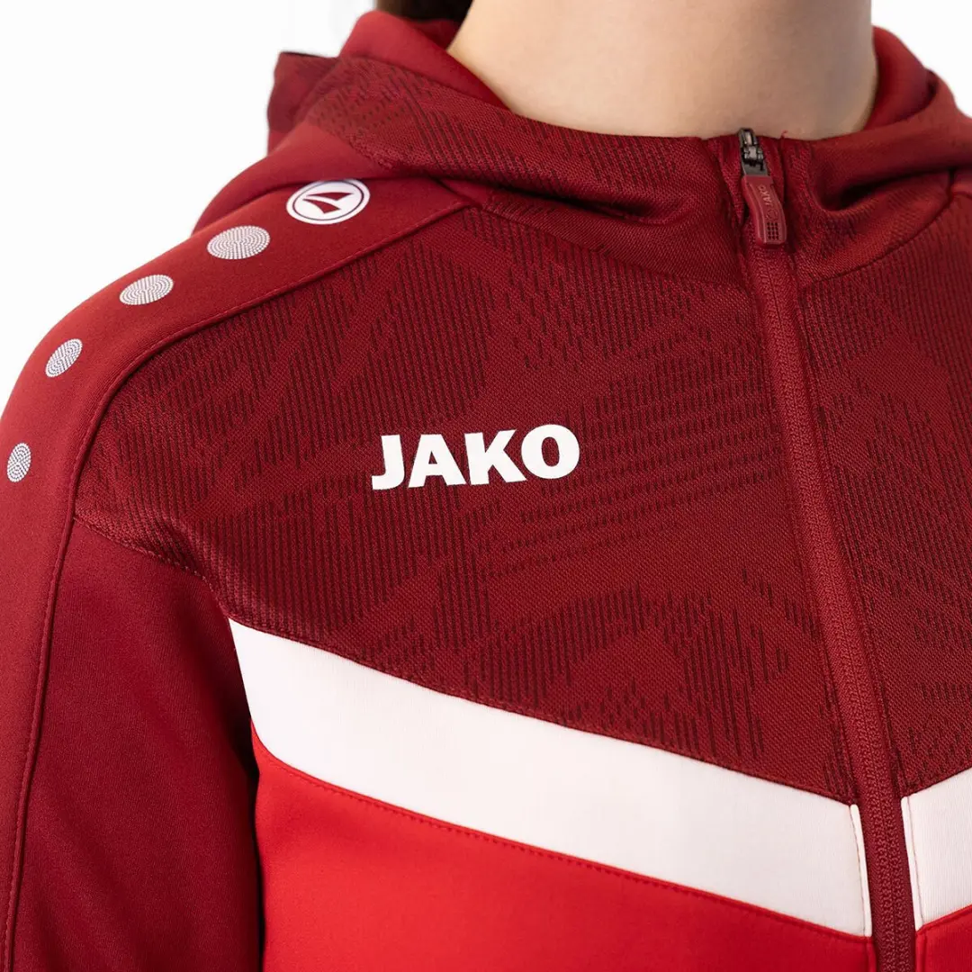 Jako Iconic Jas Met Kap Dames - Rood - Maat 40