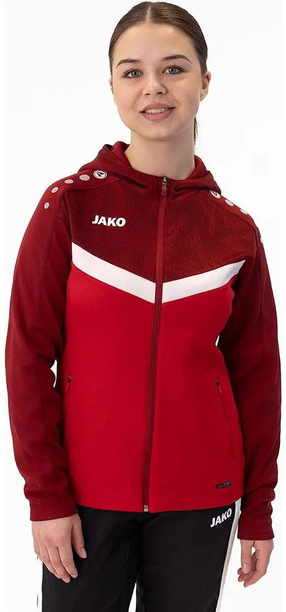 Jako Iconic Jas Met Kap Dames - Rood - Maat 40
