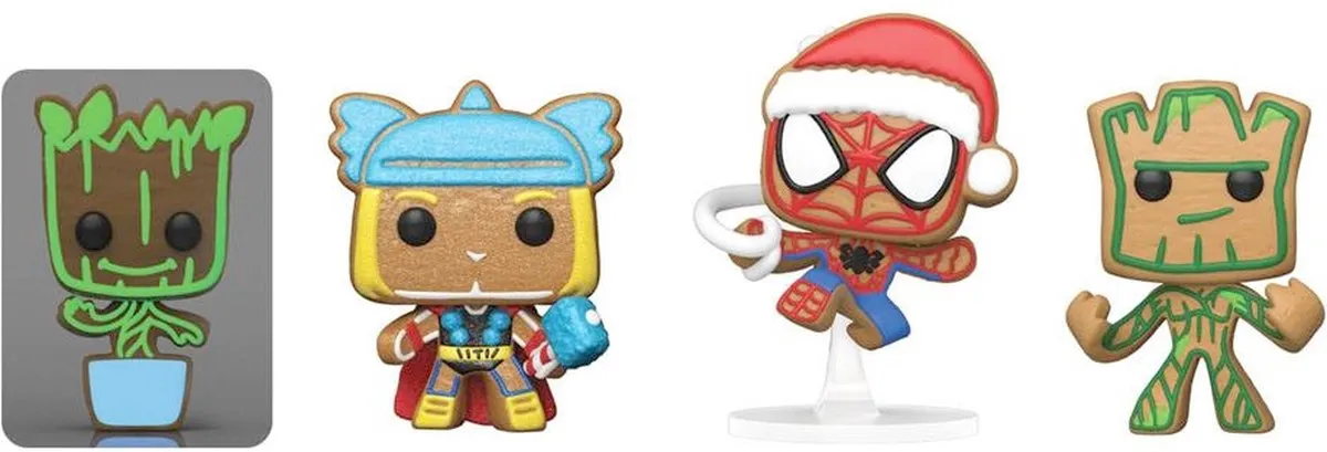 Funko Marvel Holiday 2022 Pocket POP! Sleutelhanger - 4 Stuks - Multicolor