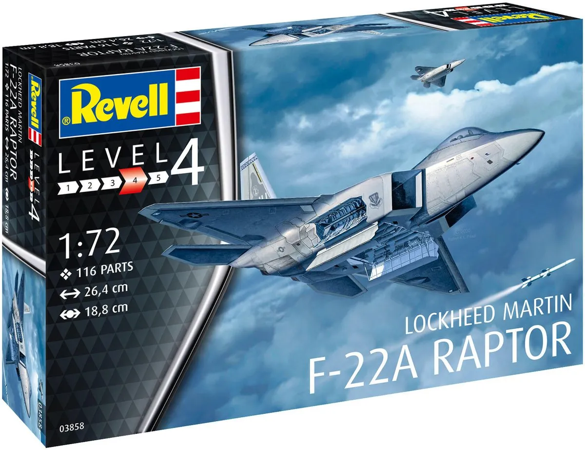 Revell 03858 F-22A Raptor Jet Fighter