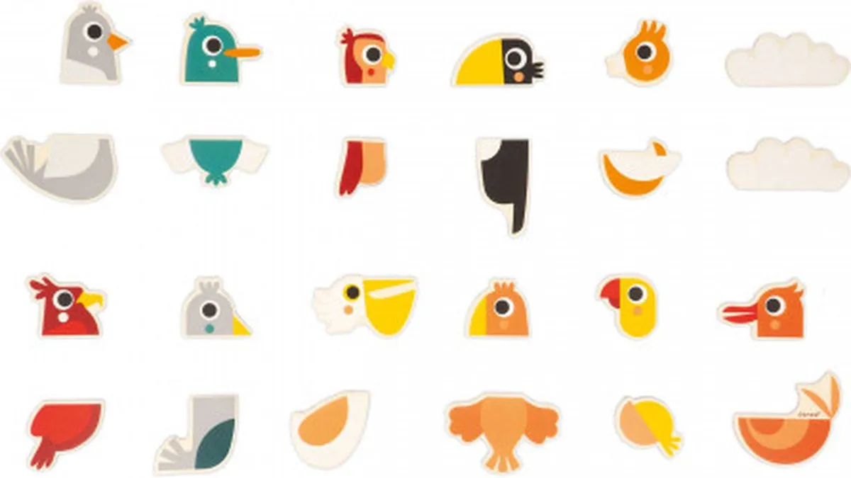 Janod Magneetset Mix & Match Vogels 24 Magneten - MPN 9643 - afbeelding 6 van 6