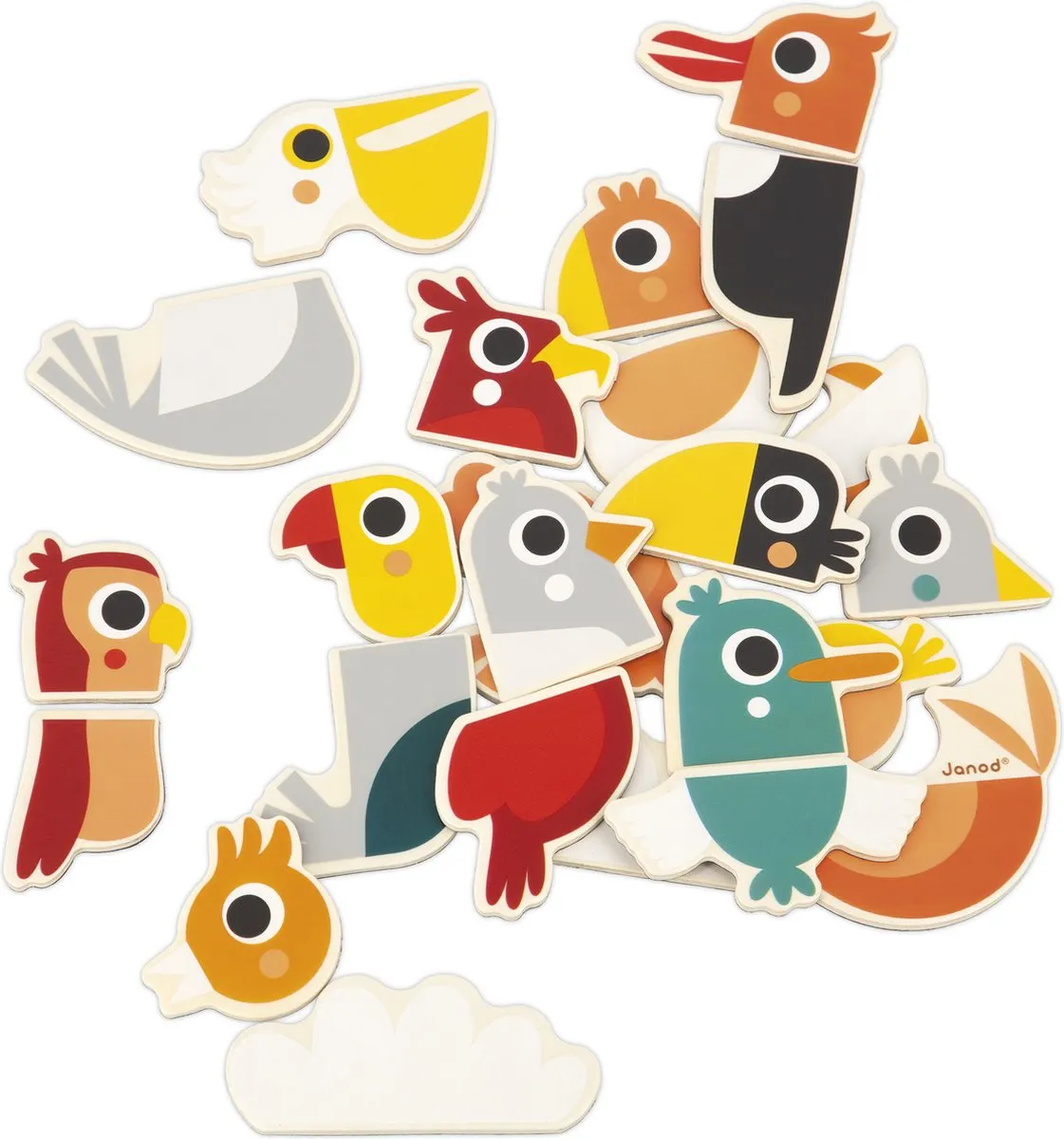 Janod Magneetset Mix & Match Vogels 24 Magneten - MPN 9643