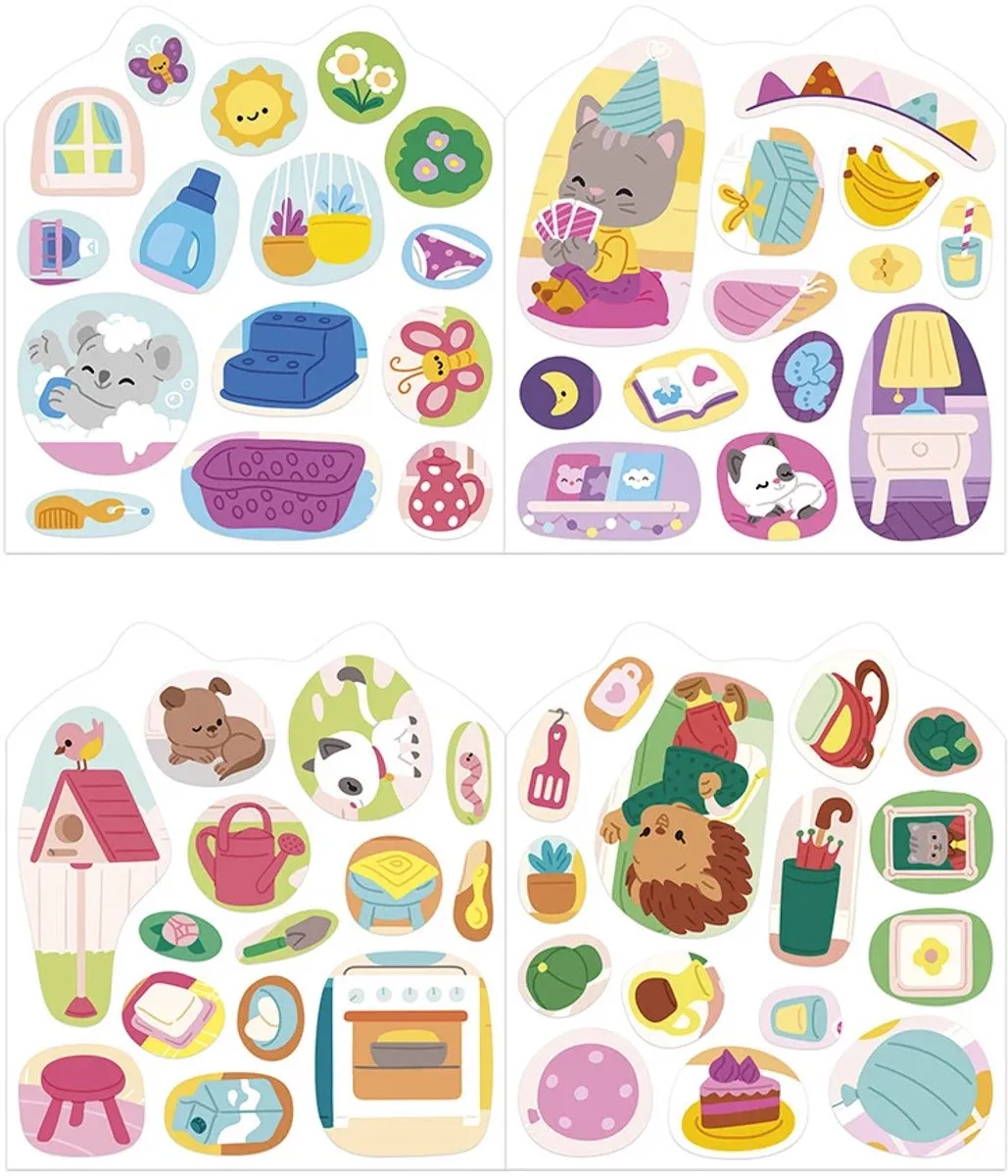 Janod Stickerboek Het Huis - 20 Pagina's - Multi