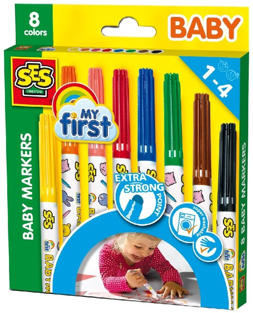 SES Creative My First Baby Markers 8 Stuks