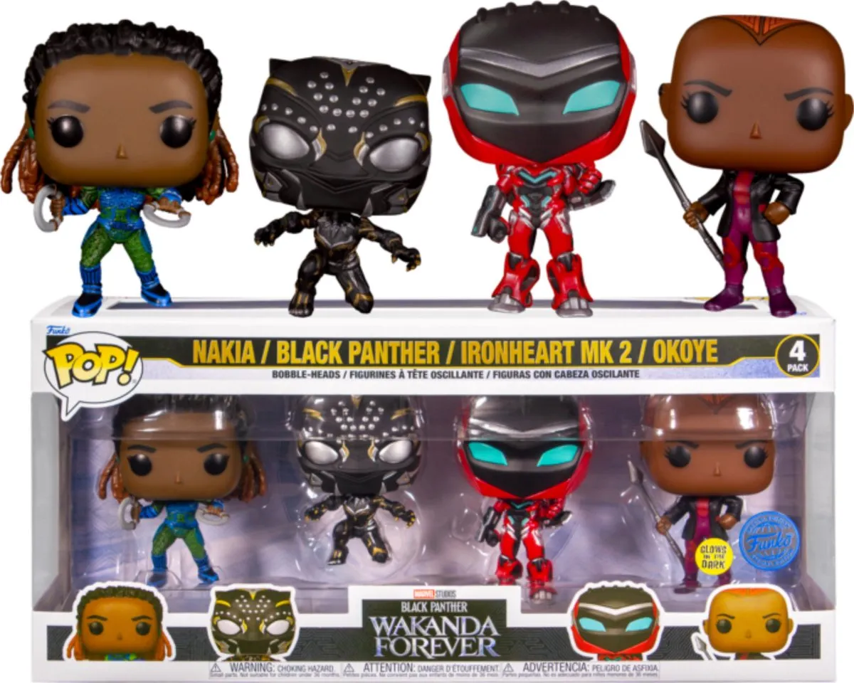 Funko Marvel Black Panther Wakanda Forever 4-Pack - Glow in the Dark - Multi - afbeelding 6 van 6
