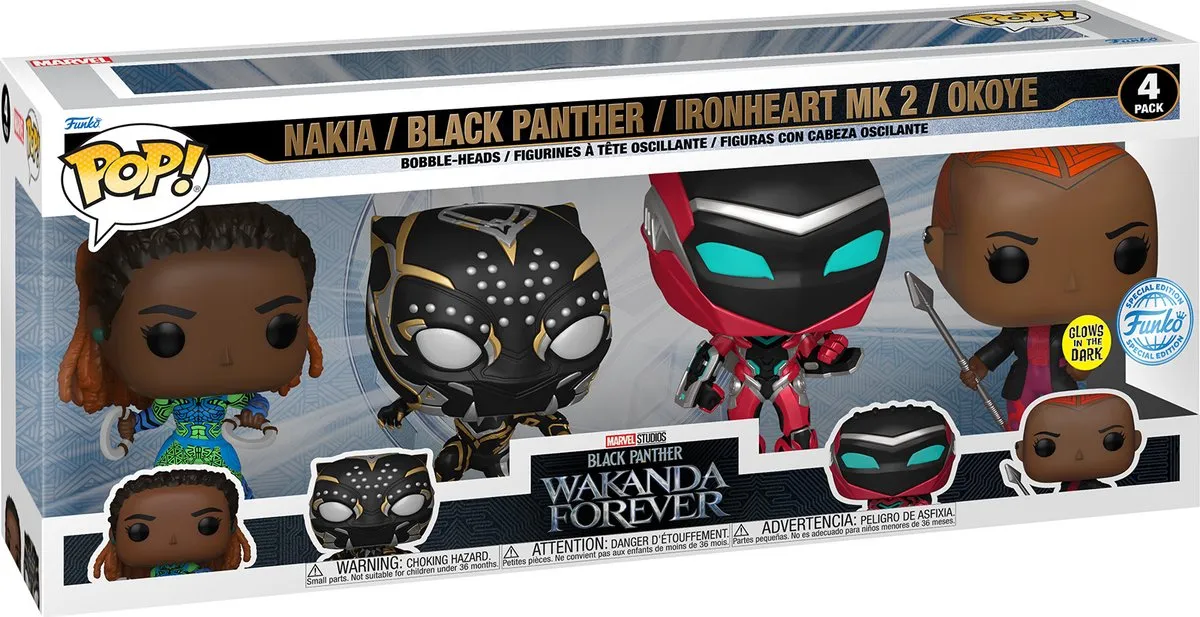 Funko Marvel Black Panther Wakanda Forever 4-Pack - Glow in the Dark - Multi - afbeelding 3 van 6