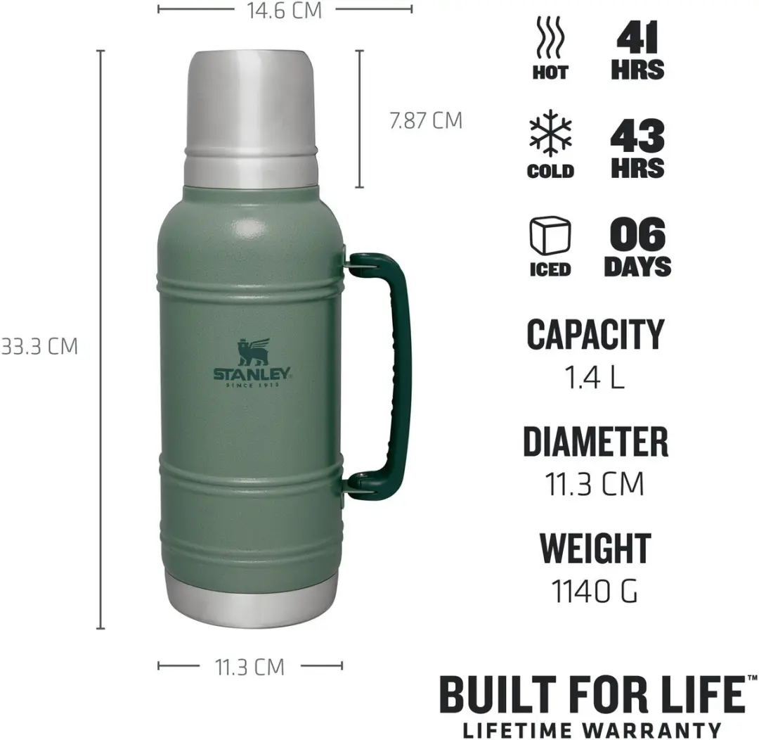 Stanley Artisan Thermal Bottle 1,4L - Hammertone Green - afbeelding 6 van 6
