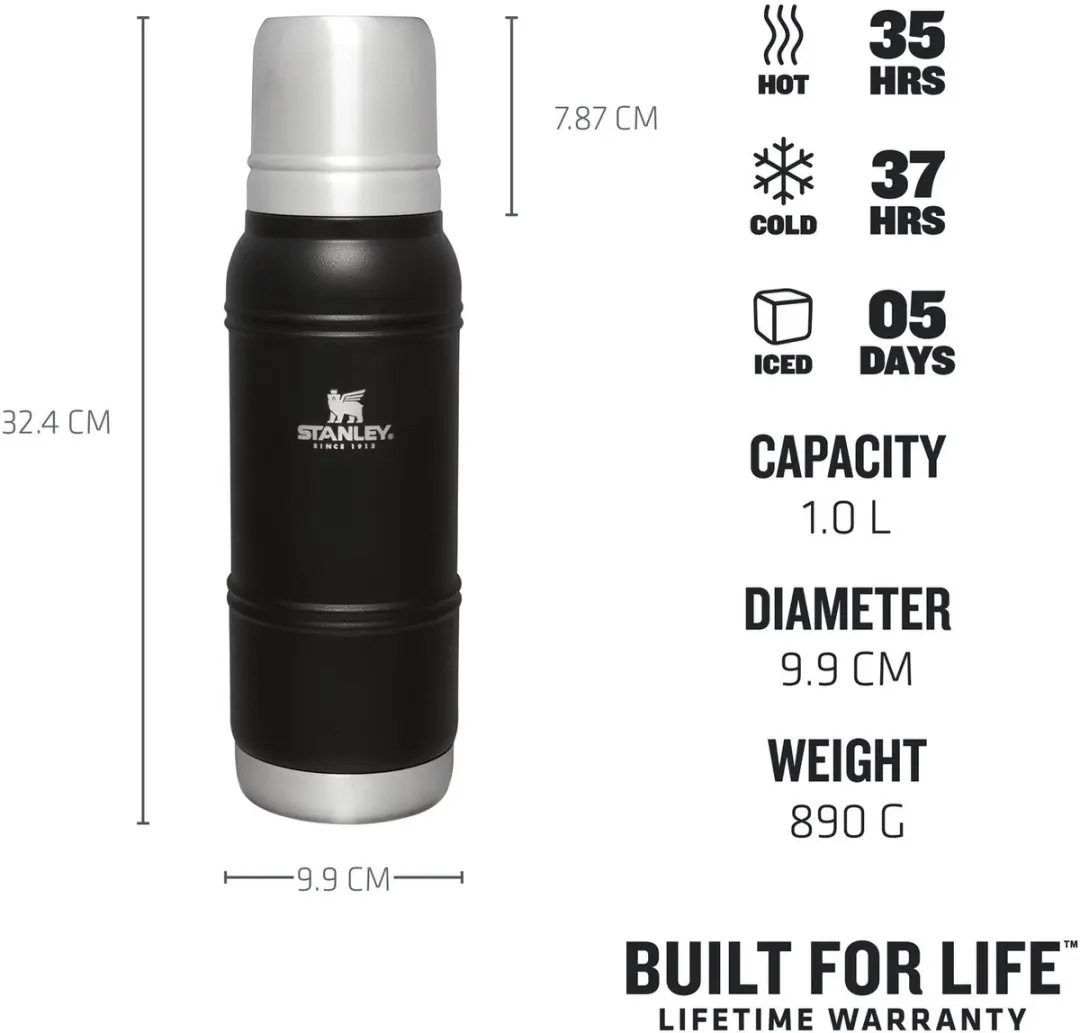Stanley Artisan Thermal Bottle 1L - Matte Black Pebble - afbeelding 5 van 6