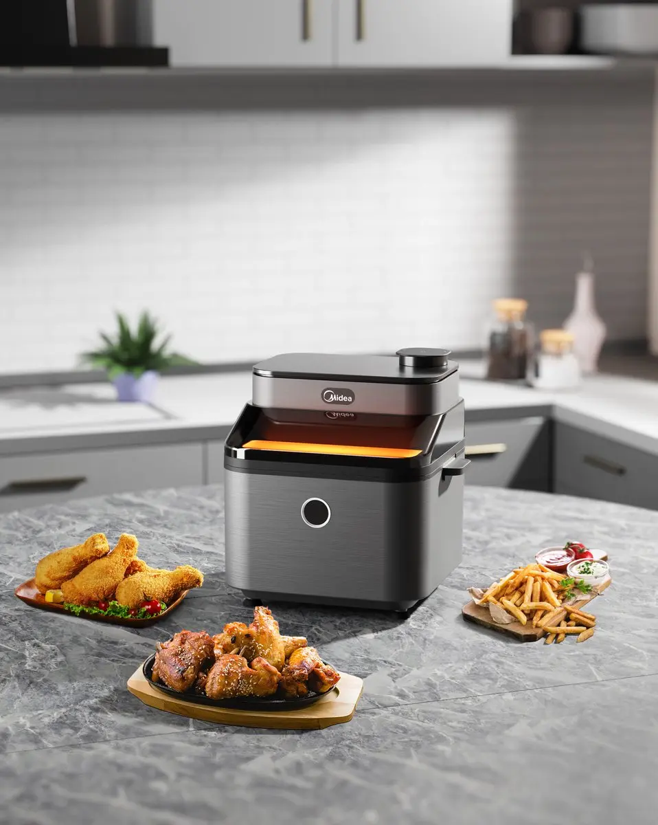 Midea Airfryer MF-CY75C2 - 1650W - 7 Programma's - Donkergrijs