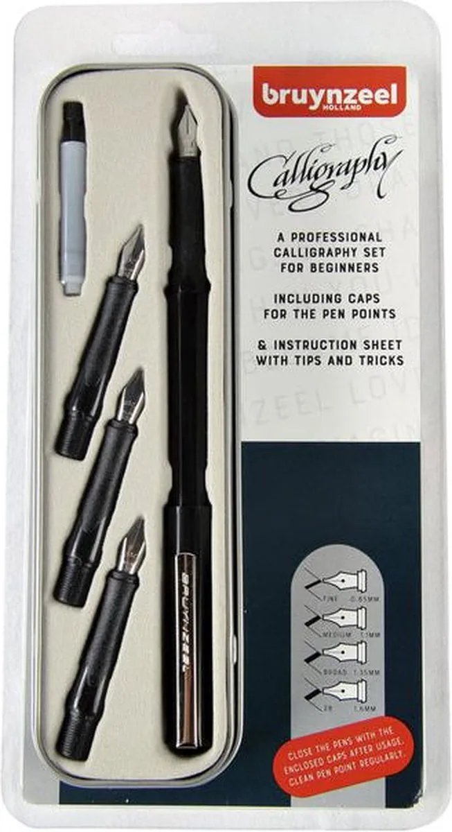 BRUYNZEEL Kalligrafie Set 8-delig - Zwart