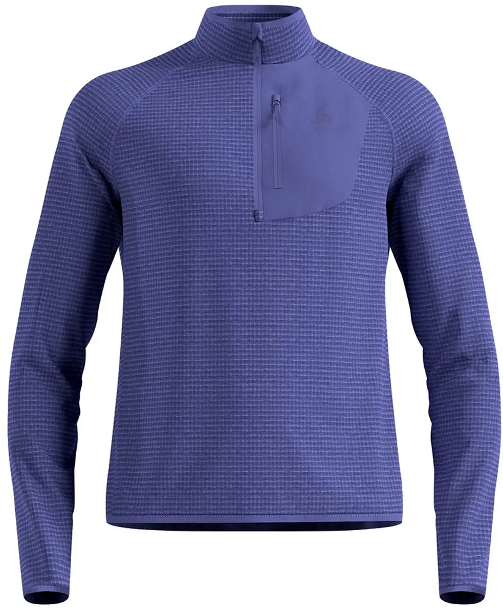 Odlo Ascent Sweatshirt Met Halve Rits Blauw S Man