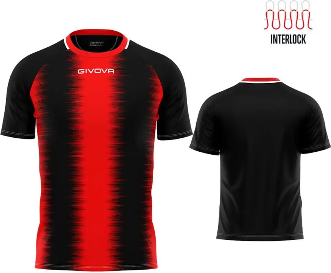 Givova Streep Sportshirt - M - Rood/Zwart