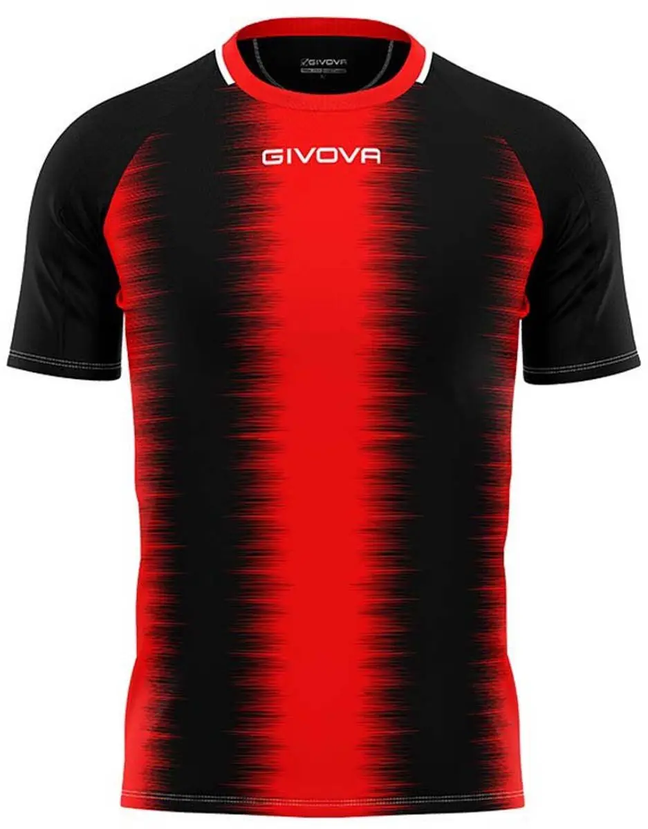 Givova Streep Sportshirt - M - Rood/Zwart
