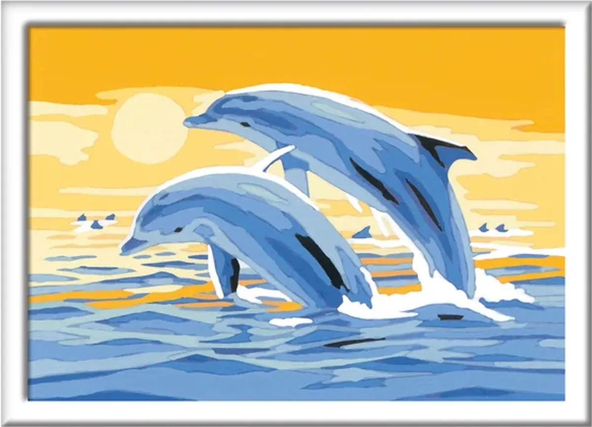 Ravensburger CreArt Delightful Dolphins Schilderen op nummer - 15 Kleuren - Multicolor