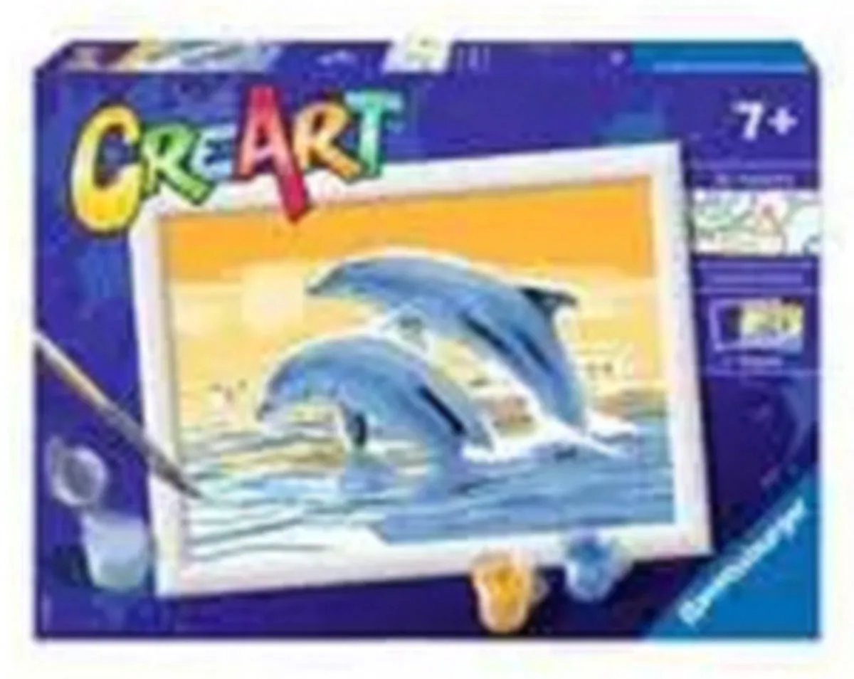 Ravensburger CreArt Delightful Dolphins Schilderen op nummer - 15 Kleuren - Multicolor