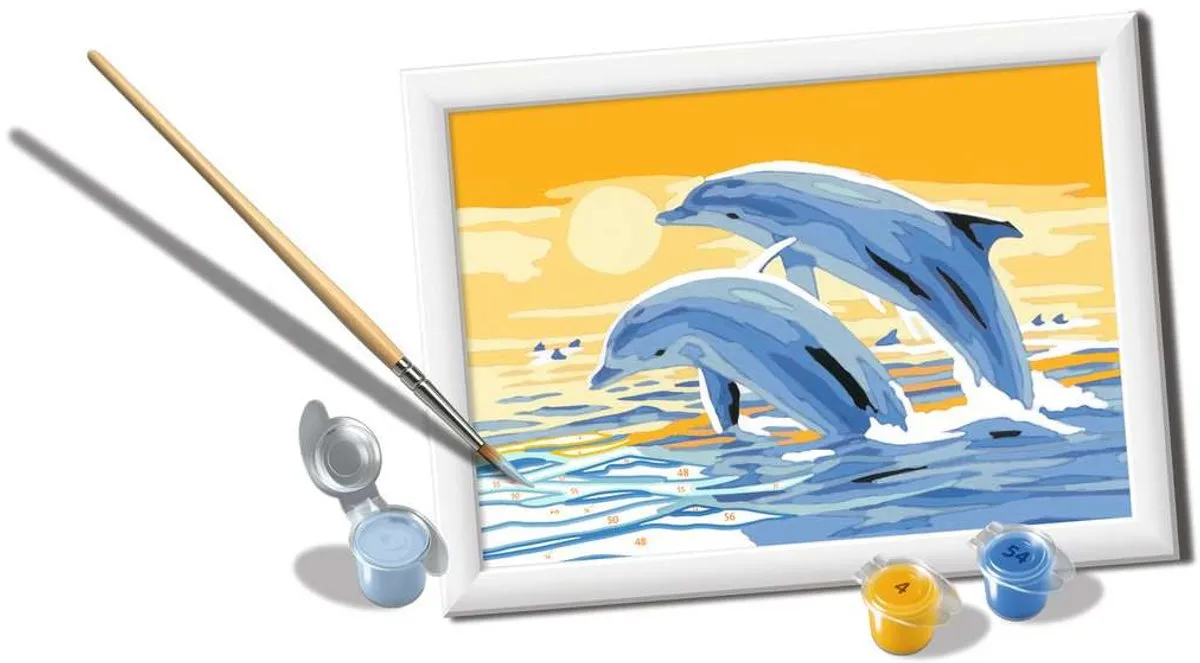 Ravensburger CreArt Delightful Dolphins Schilderen op nummer - 15 Kleuren - Multicolor