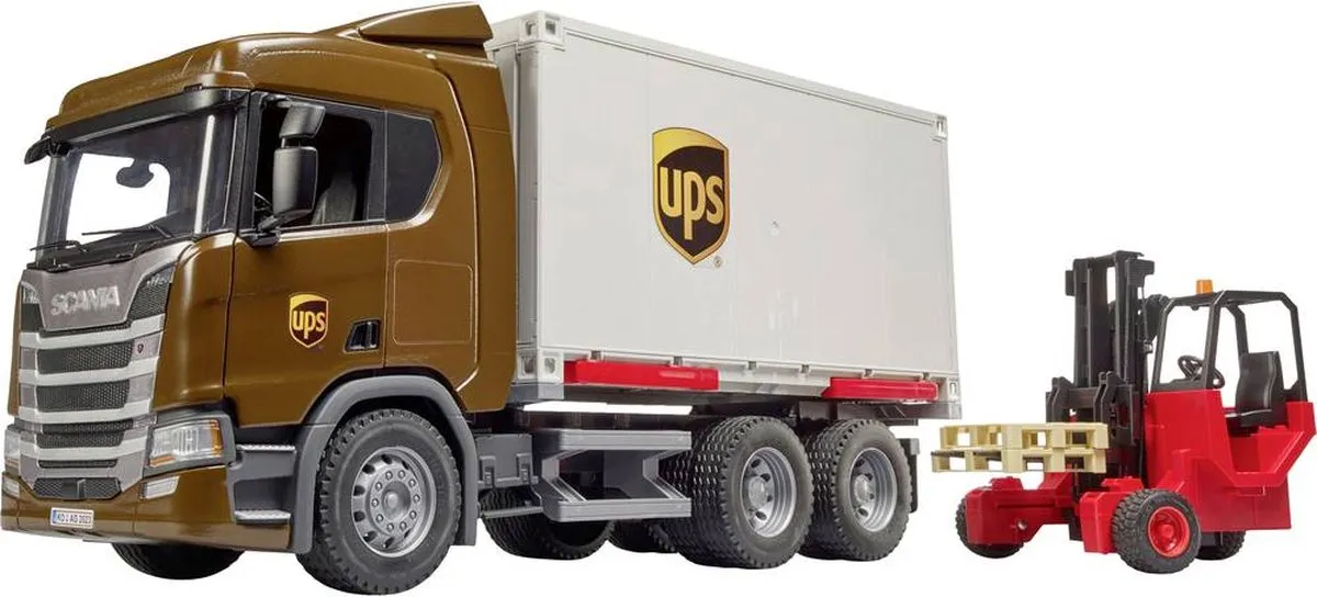Bruder Scania UPS Vrachtwagen met Vorkheftruck 03582