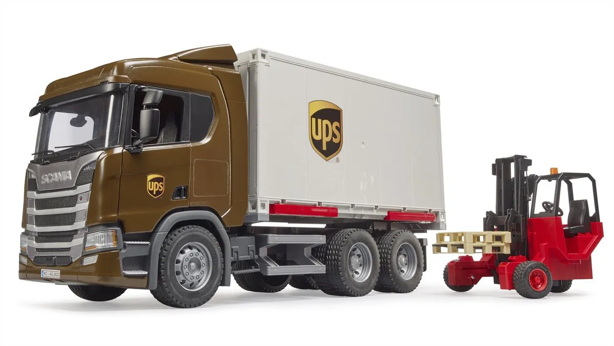 Bruder Scania UPS Vrachtwagen met Vorkheftruck 03582