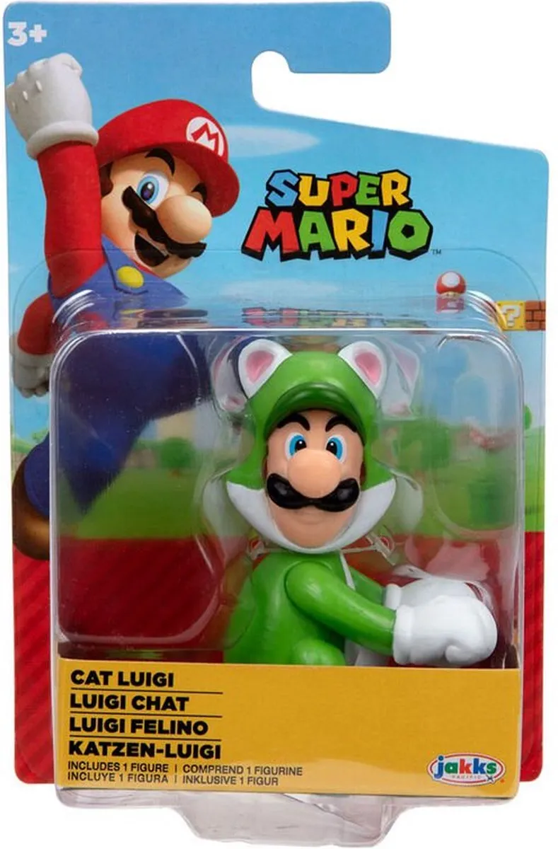 Nintendo Super Mario 3D World Cat Luigi Mini Figure - 6.5cm - Multicolor - afbeelding 4 van 4