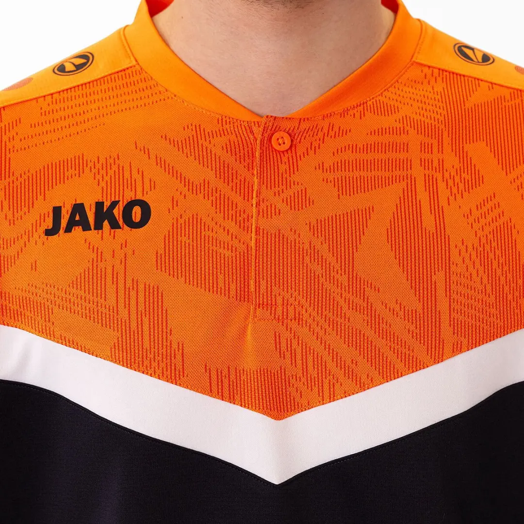 Jako Iconic Polo Heren - Zwart/Fluo Oranje L