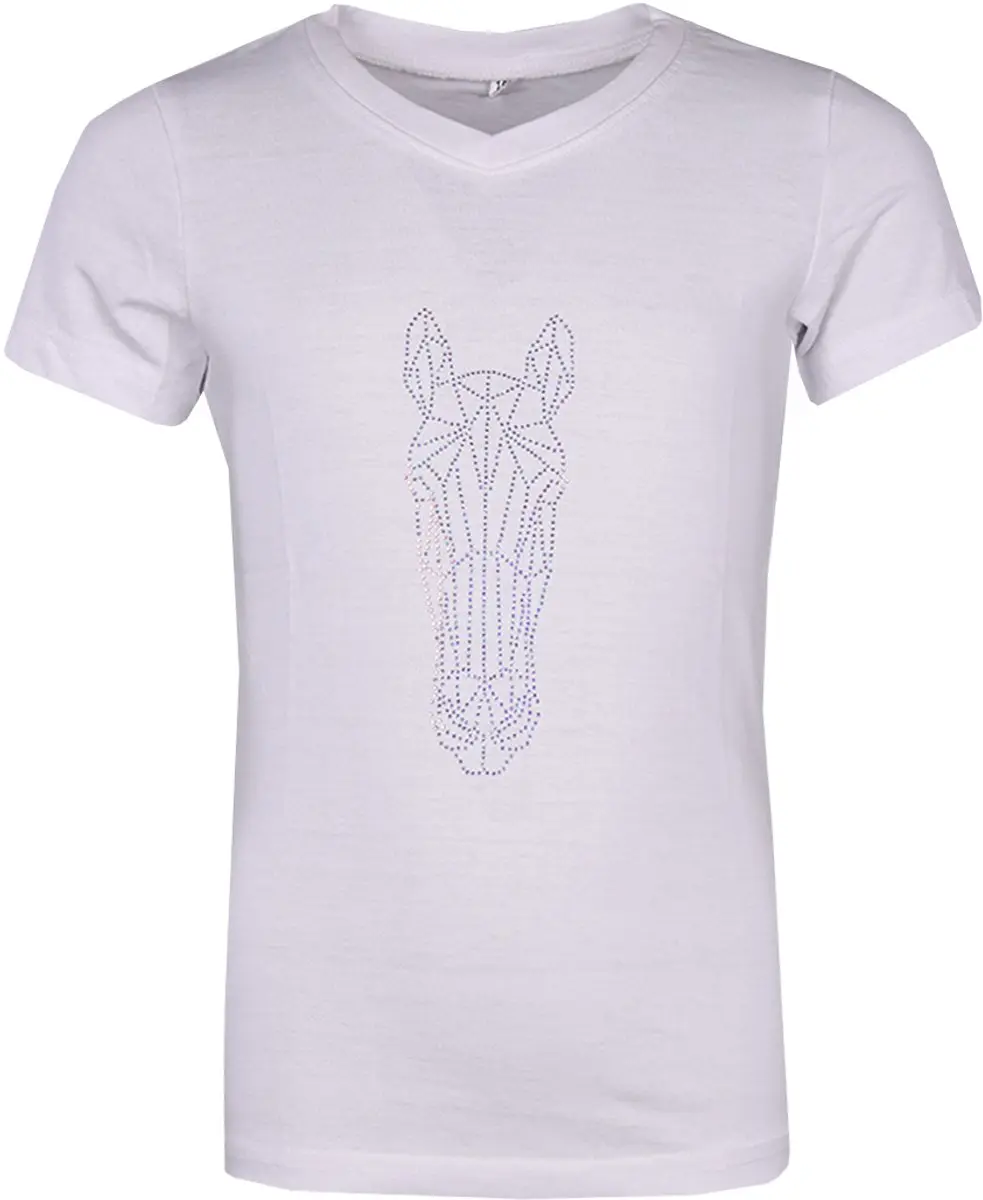 Epplejeck Ejglitter Horse Kids Shirt - XS Wit-zilver