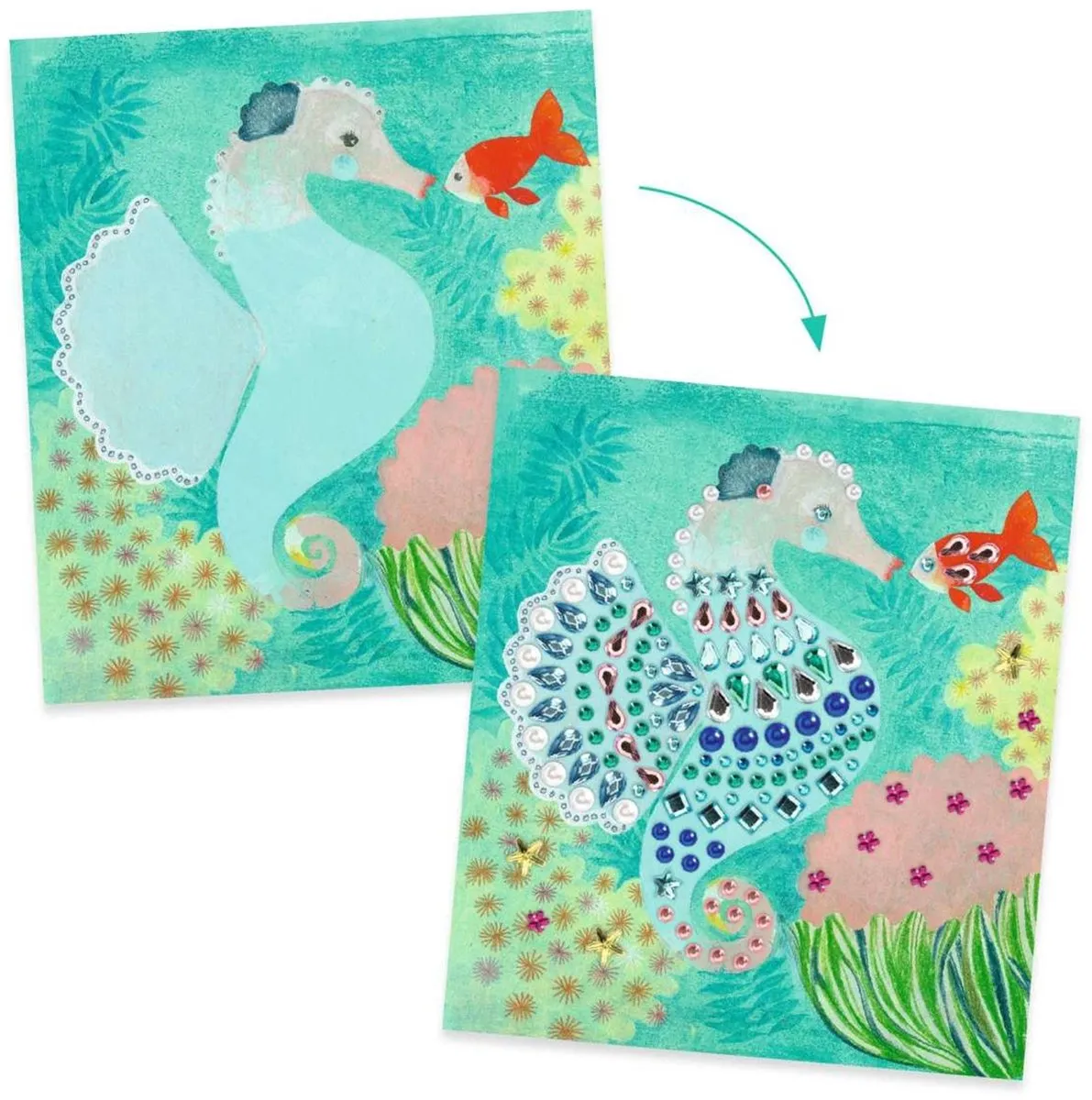 Djeco Creatieve Strass Knutselset Waterwereld - Multicolore