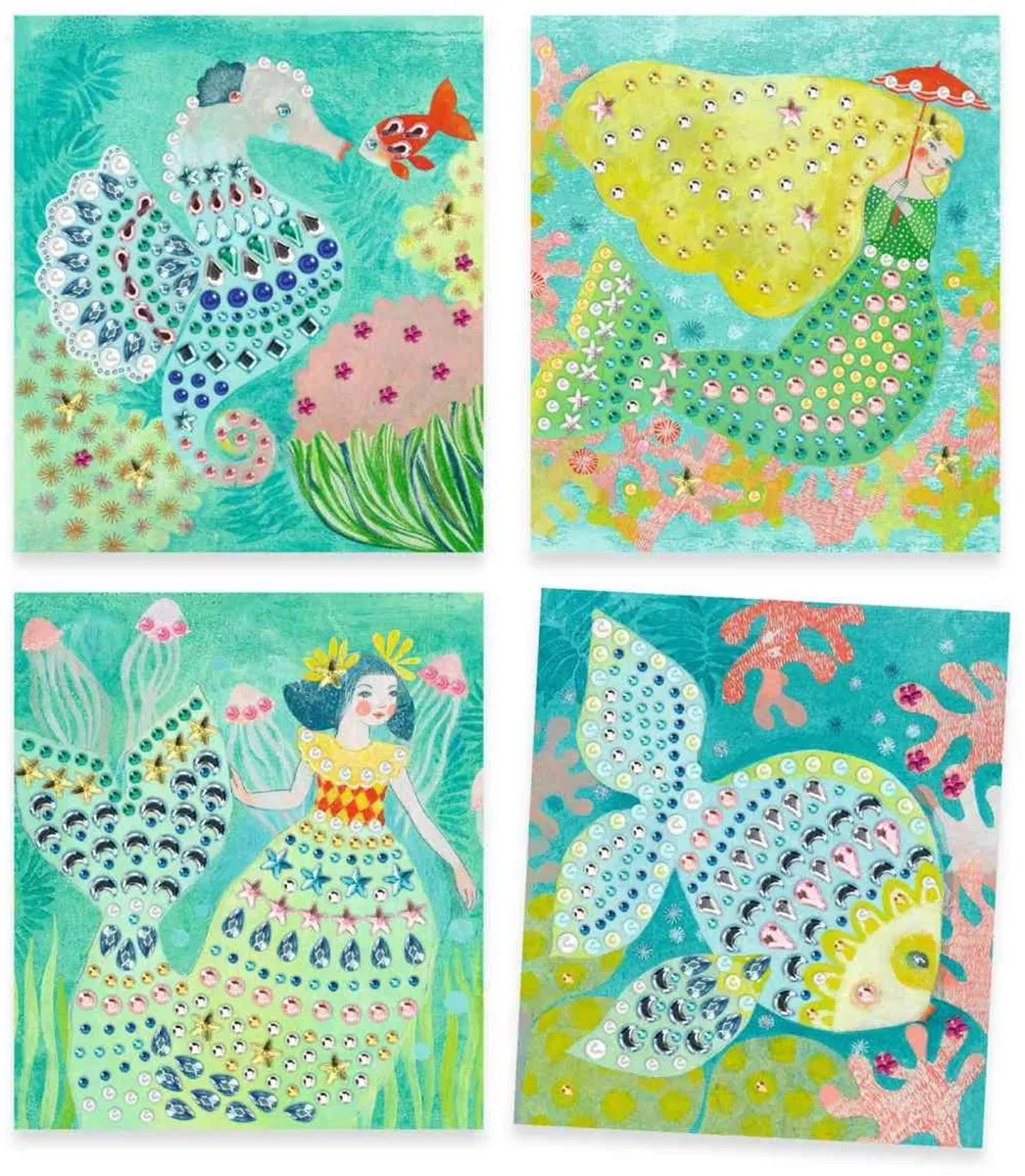Djeco Creatieve Strass Knutselset Waterwereld - Multicolore