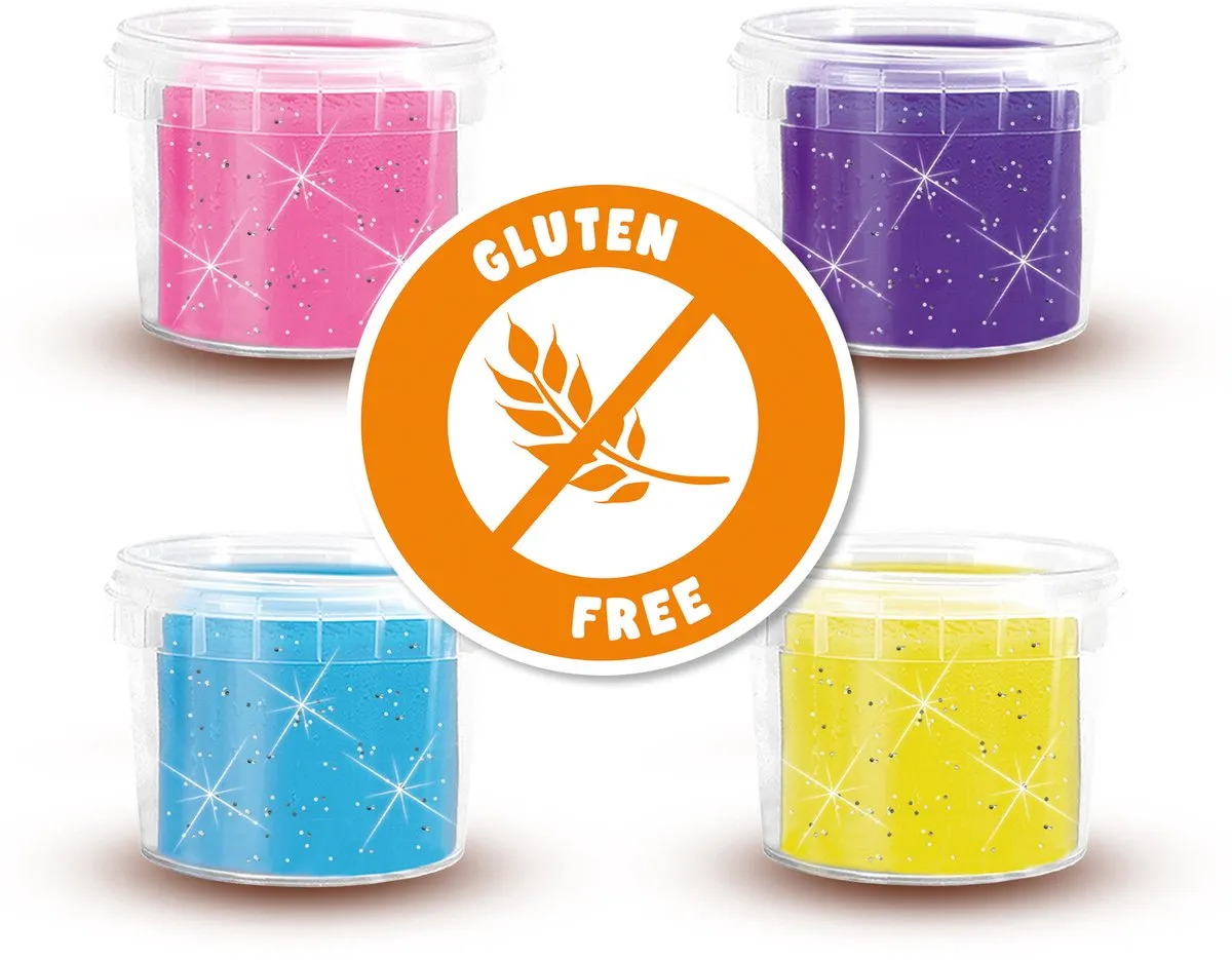 SES Creative Glitter Klei - 4x90g - Glitter Kleuren