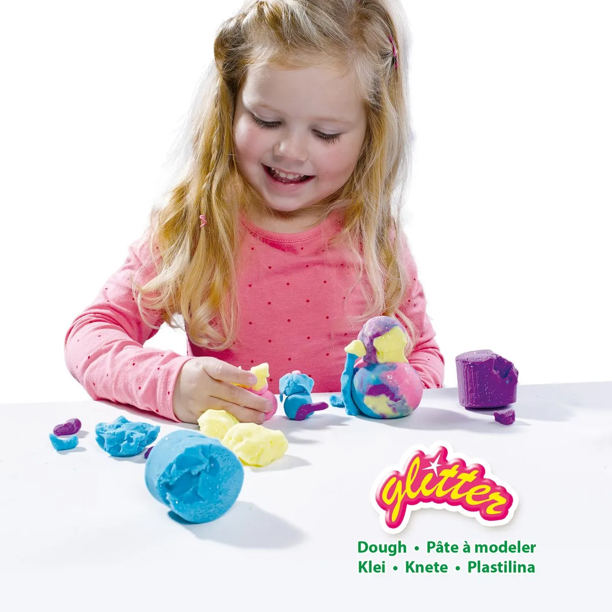 SES Creative Glitter Klei - 4x90g - Glitter Kleuren