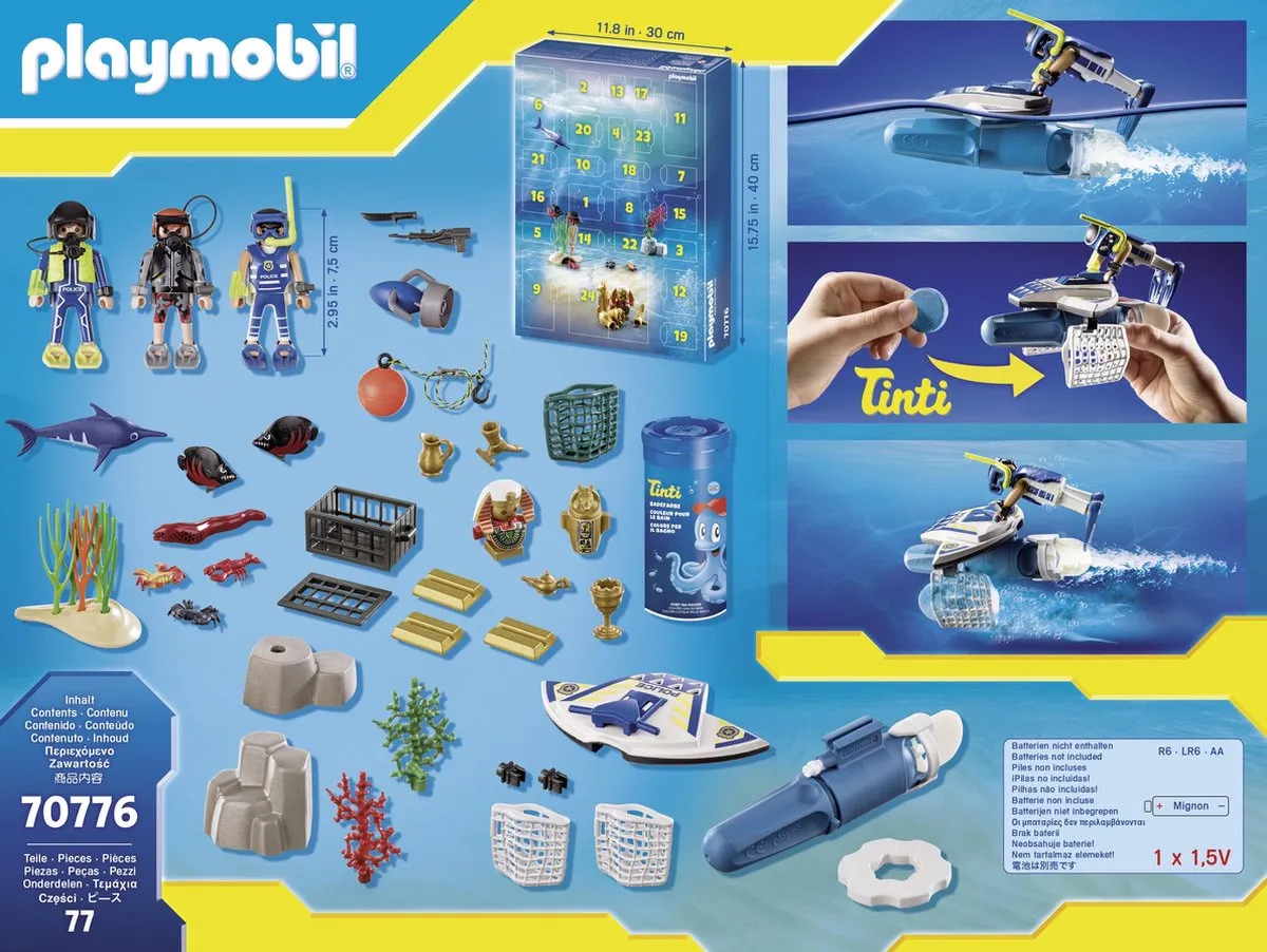 Playmobil Adventskalender 70776 Badplezier Politieduikmissie - Multicolor