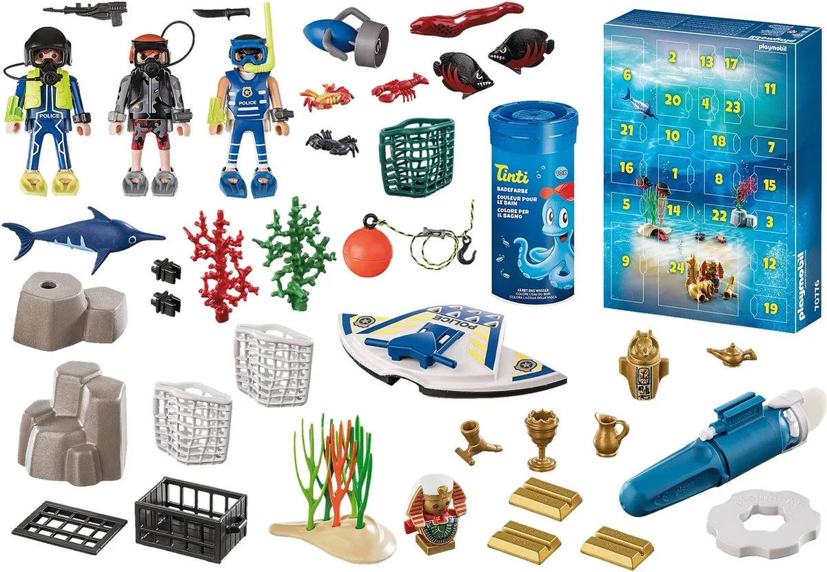 Playmobil Adventskalender 70776 Badplezier Politieduikmissie - Multicolor