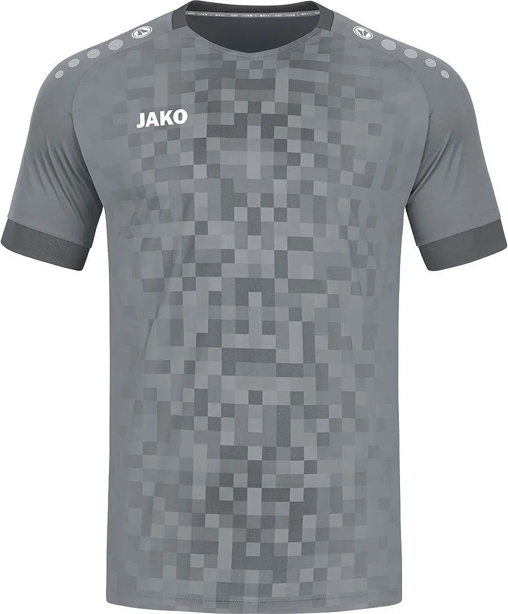 JAKO Pixel Shirt Korte Mouw Heren - Steengrijs M