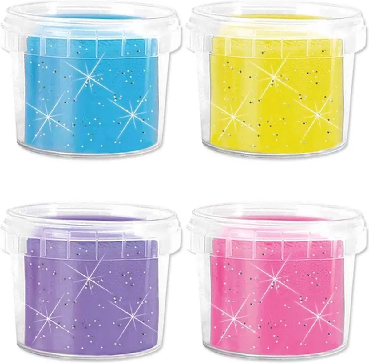 SES Creative - Feel Good Klei - Sparkle (4x90g) - Vegan en Glutenvrij - Herbruikbaar - Uitwasbaar - Vanaf 1 jaar