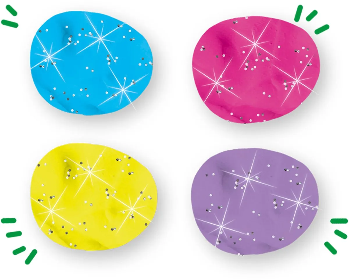 SES Creative - Feel Good Klei - Sparkle (4x90g) - Vegan en Glutenvrij - Herbruikbaar - Uitwasbaar - Vanaf 1 jaar