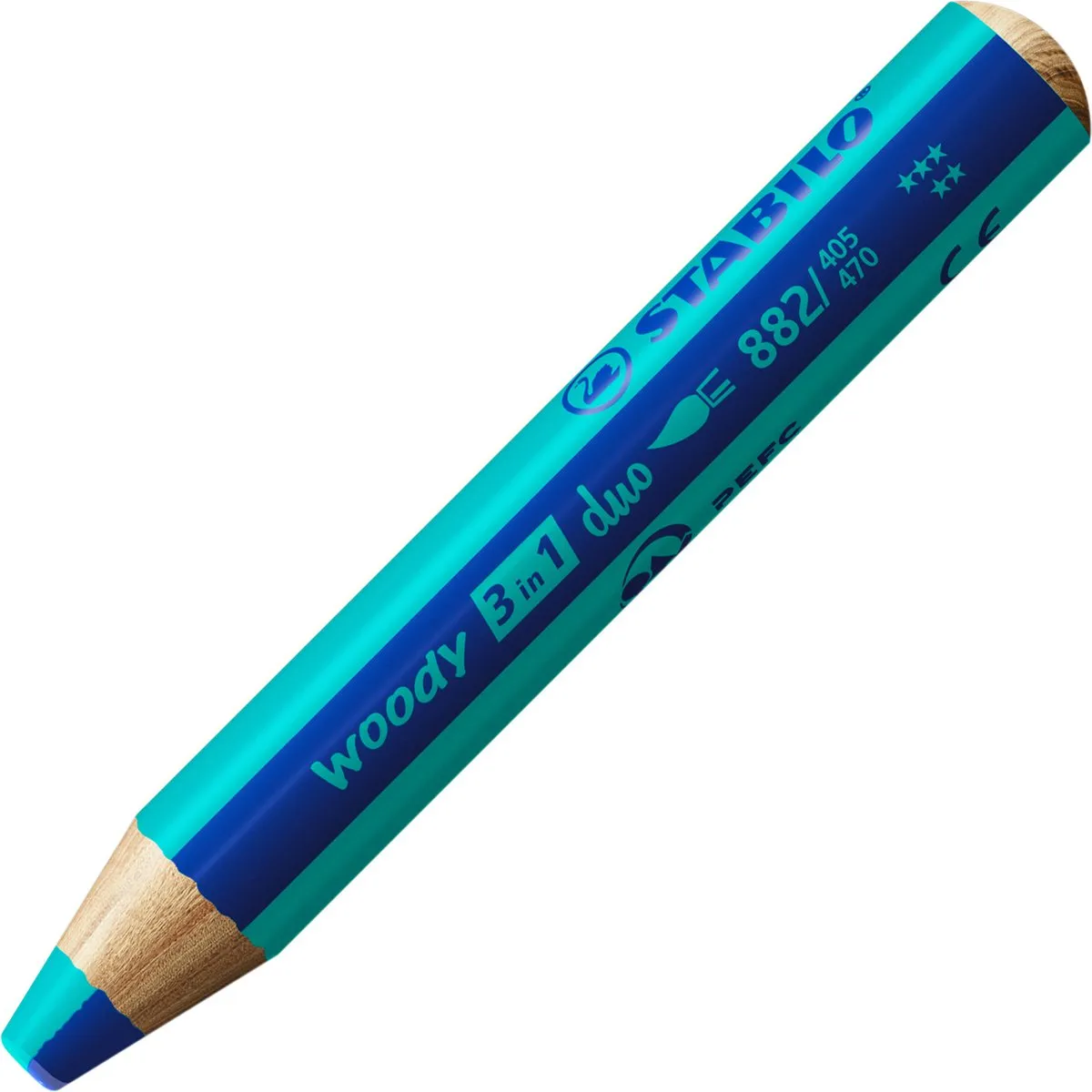 STABILO Woody 3-in-1 Duo - Ultramarijn/Turquoise - 5 Stuks