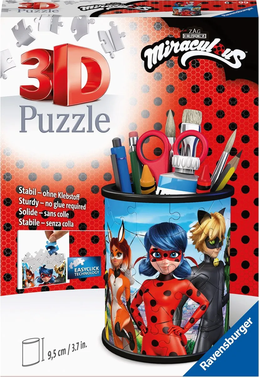 Ravensburger Pennenbak Miraculous 3D Puzzel 54 Stuks
