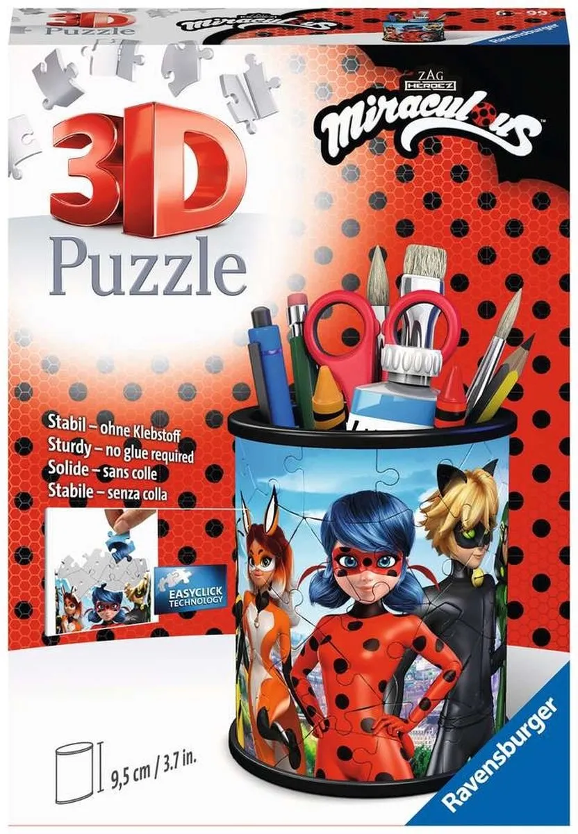 Ravensburger Pennenbak Miraculous 3D Puzzel 54 Stuks