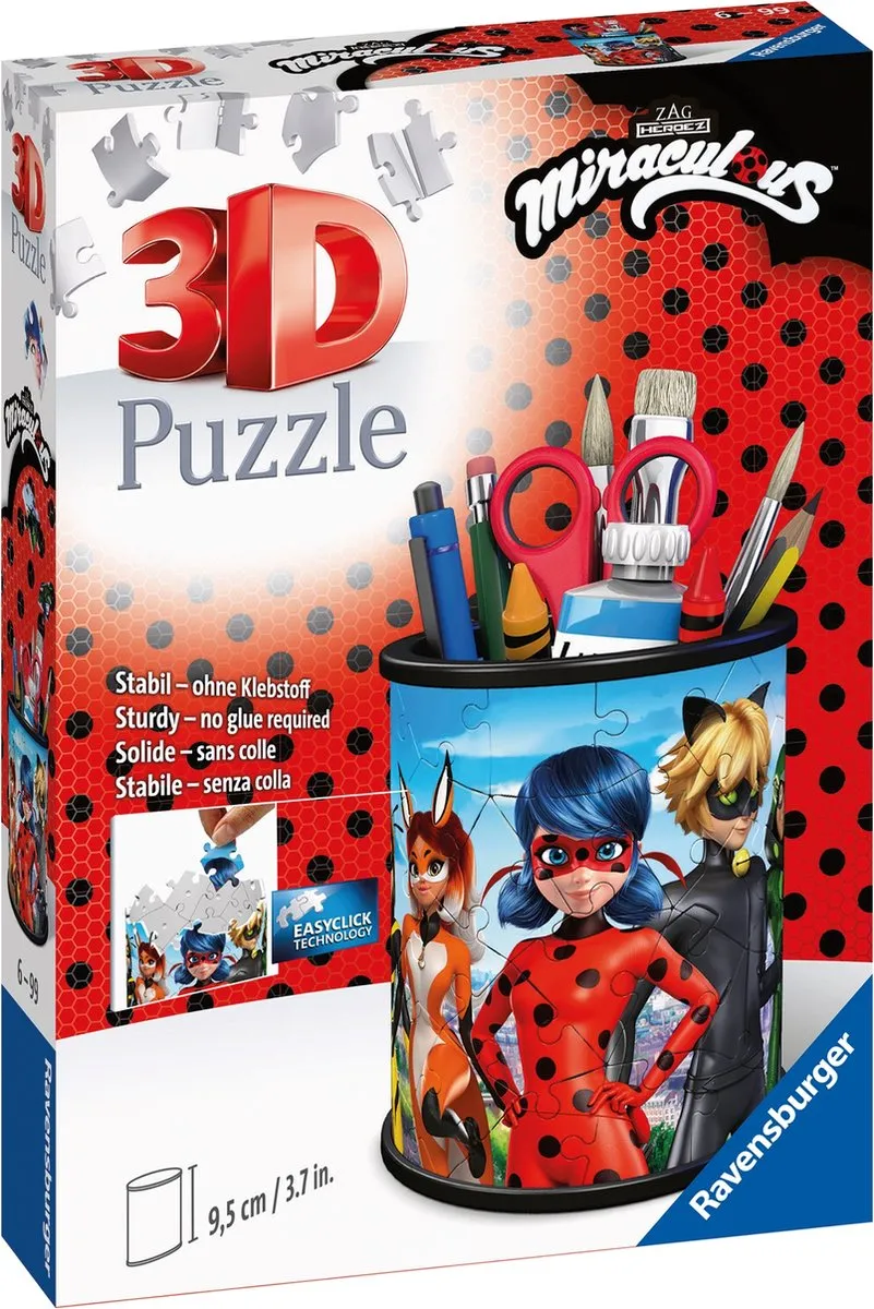 Ravensburger Pennenbak Miraculous 3D Puzzel 54 Stuks