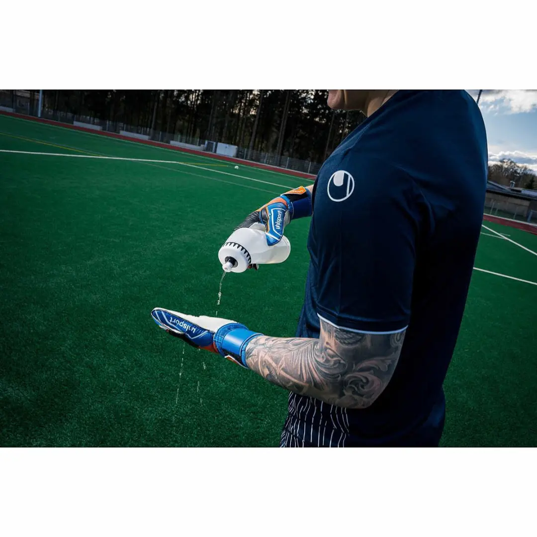 Uhlsport Soft Pro Keepershandschoenen 8 - Royal/Fluo Oranje/Wit - afbeelding 6 van 6