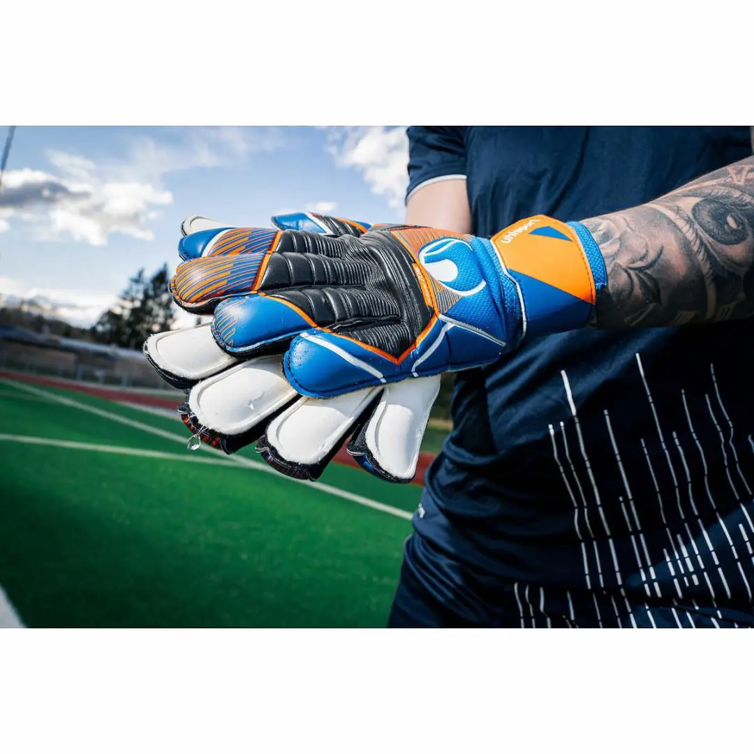Uhlsport Soft Pro Keepershandschoenen 8 - Royal/Fluo Oranje/Wit - afbeelding 3 van 6