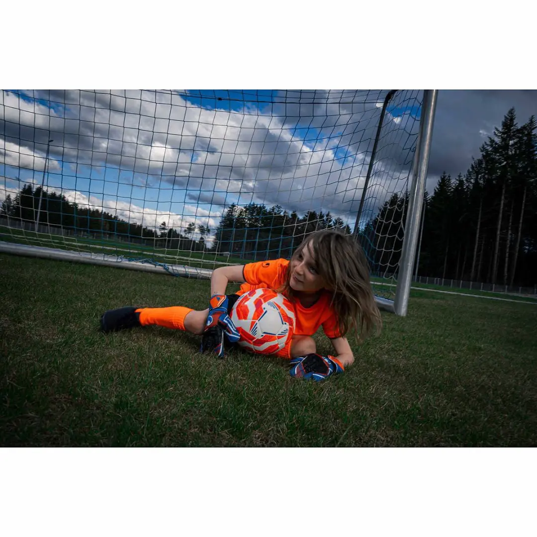 Uhlsport Soft Pro Keepershandschoenen 8 - Royal/Fluo Oranje/Wit - afbeelding 5 van 6