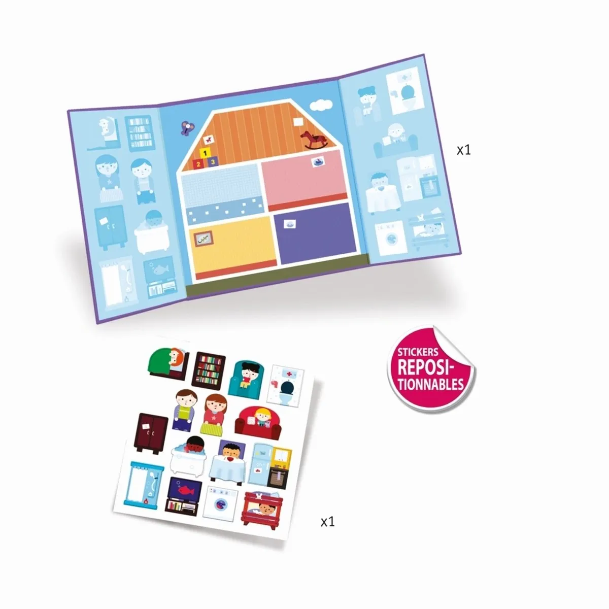 Djeco Huizen Stickers - 15 Stuks Multicolor - afbeelding 2 van 3