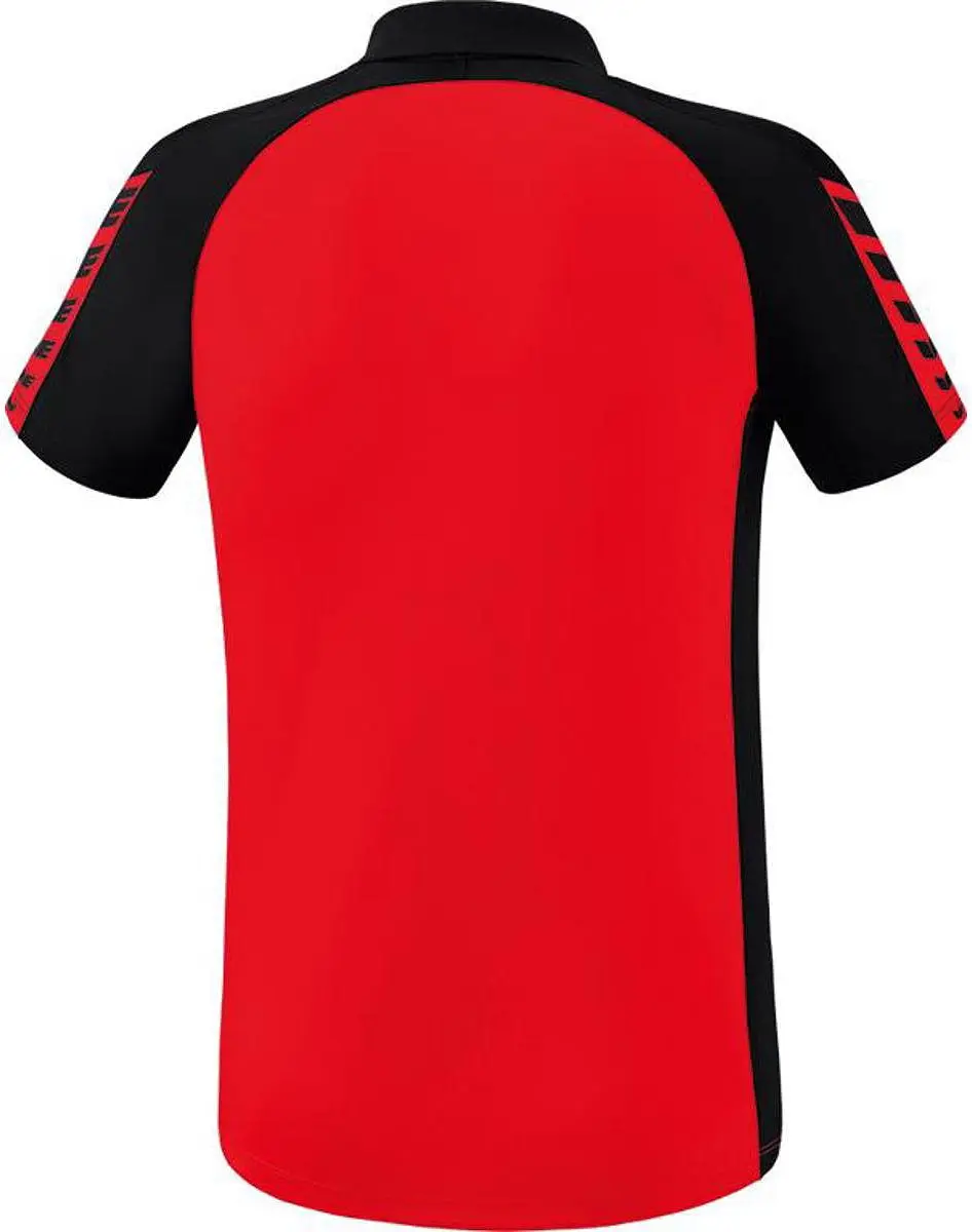 Erima Six Wings Polo Heren M - Zwart/Rood