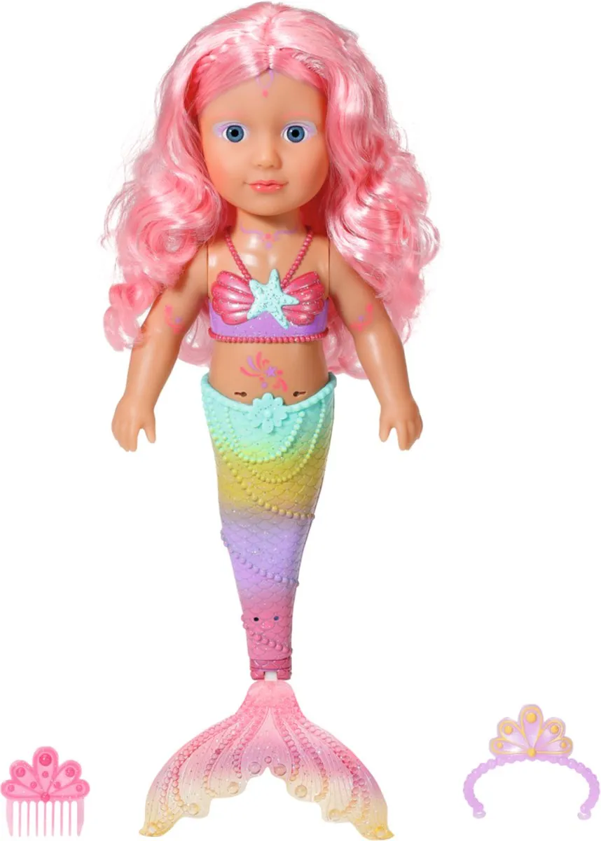 Baby Born Little Sister Zeemeermin Pop 46cm - Roze - afbeelding 6 van 6