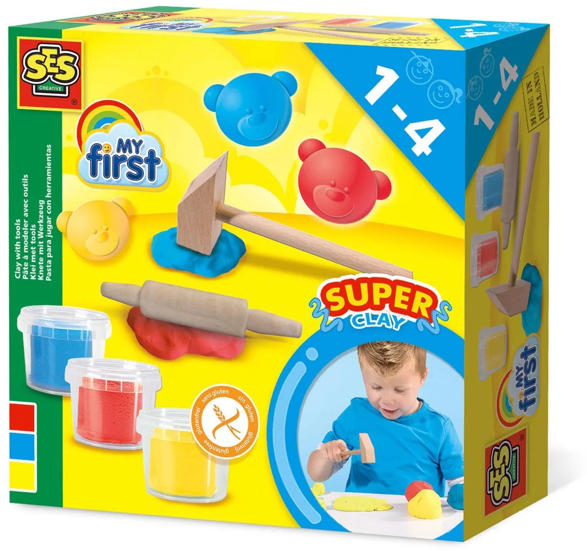 SES Creative My First Klei met Tools - 3 Stuks - Glutenvrij