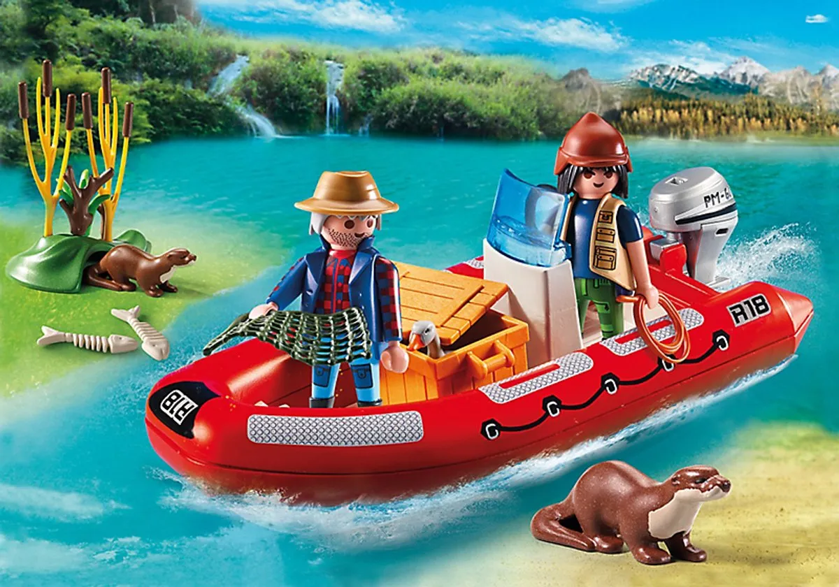 Playmobil Rubberboot met Stropers 5559 - Rood