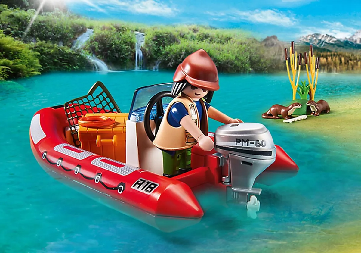 Playmobil Rubberboot met Stropers 5559 - Rood