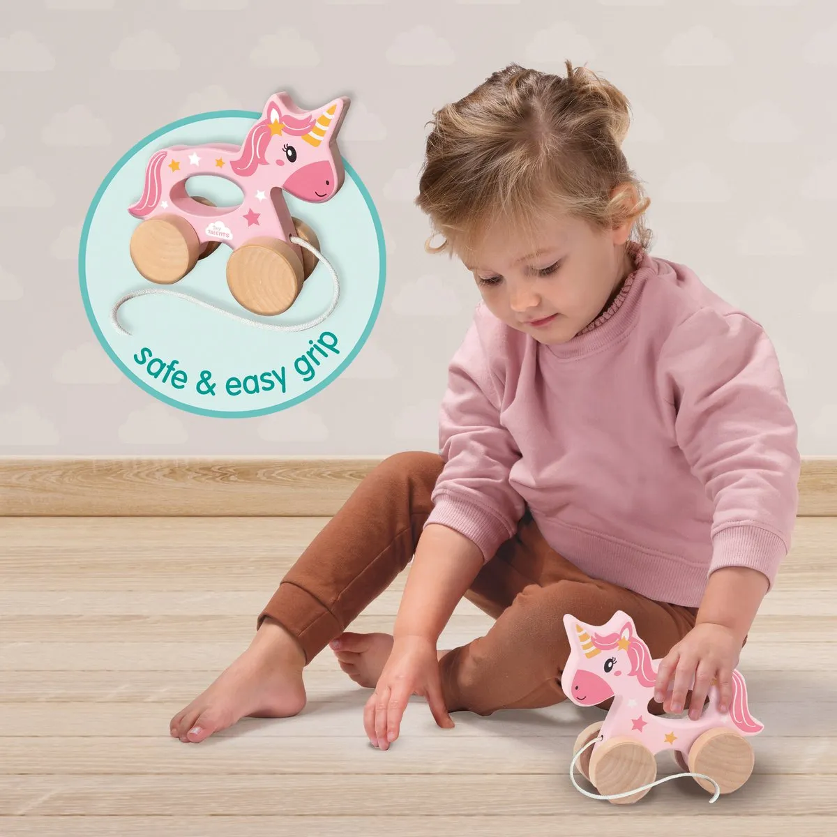 SES Creative Tiny Talents Trekdier 2-in-1 Houten Unicorn - afbeelding 6 van 6