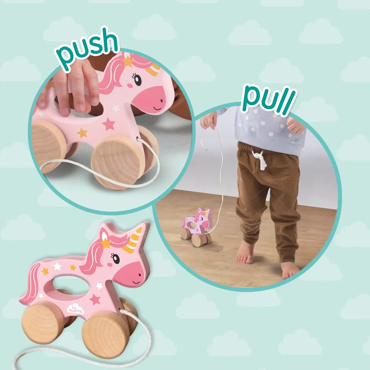 SES Creative Tiny Talents Trekdier 2-in-1 Houten Unicorn