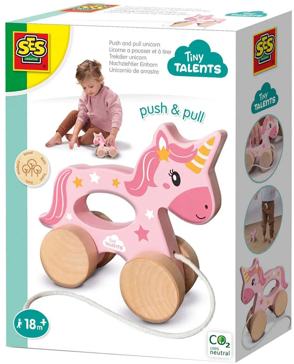 SES Creative Tiny Talents Trekdier 2-in-1 Houten Unicorn